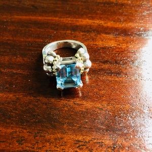 Steven LAGOS Swiss Blue Topaz Caviar Ring